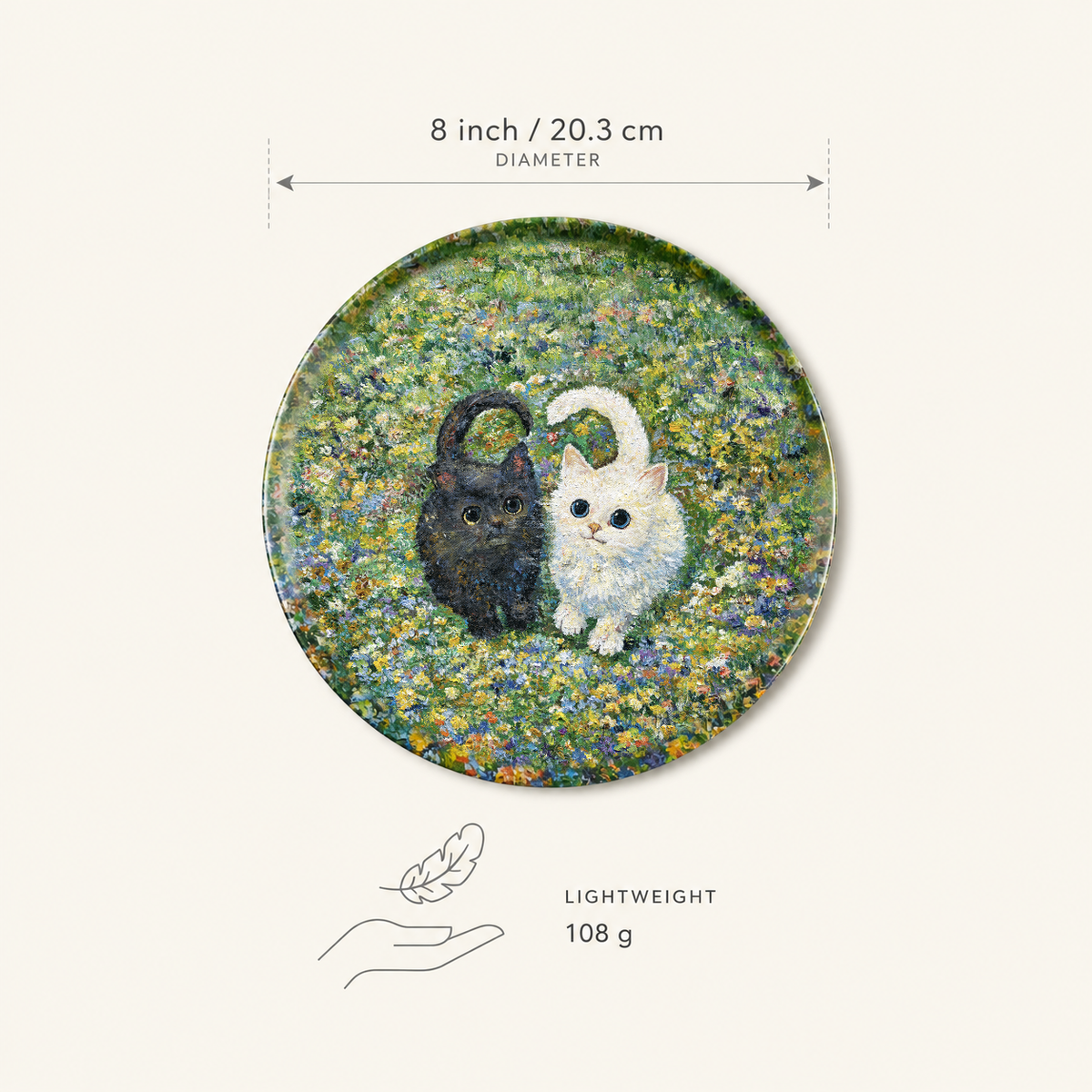 8 inch / 20.3 cm art plate, lightweight 108 g