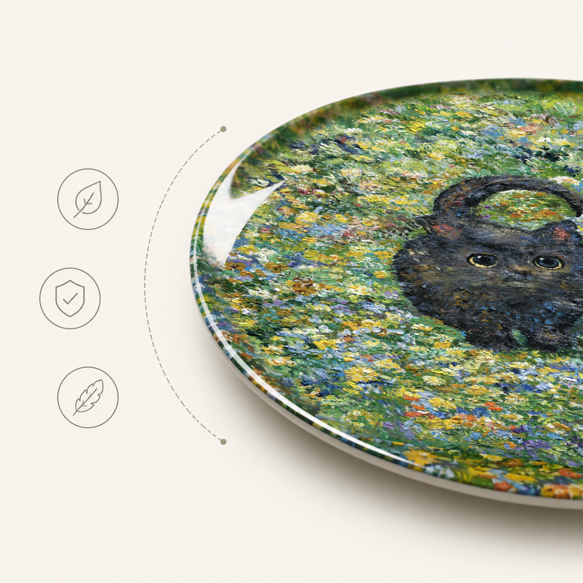 Art plate glossy finish and artwork detail