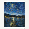 Le lac Okanagan au clair de lune