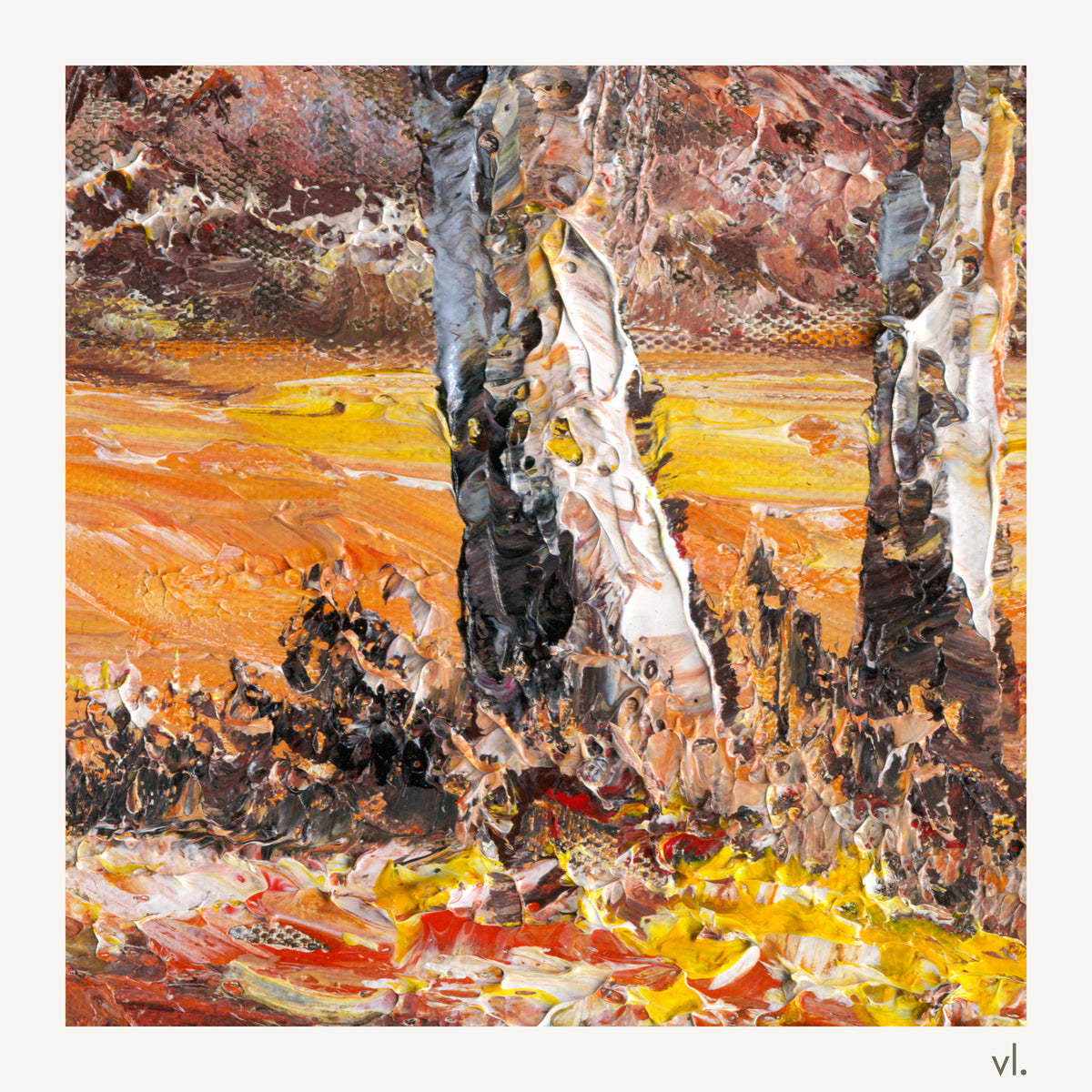Detail of Ember Forest by Yingzhi Chen, showing the brushwork