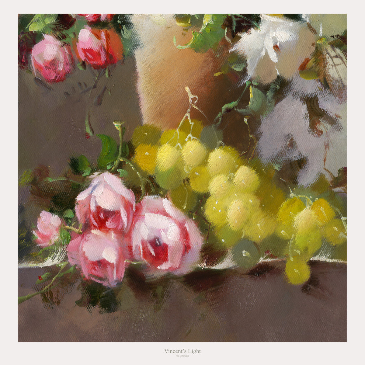 Gathered Grace II by Yingzhi Chen — close-up of the vase, flowers and still-life details