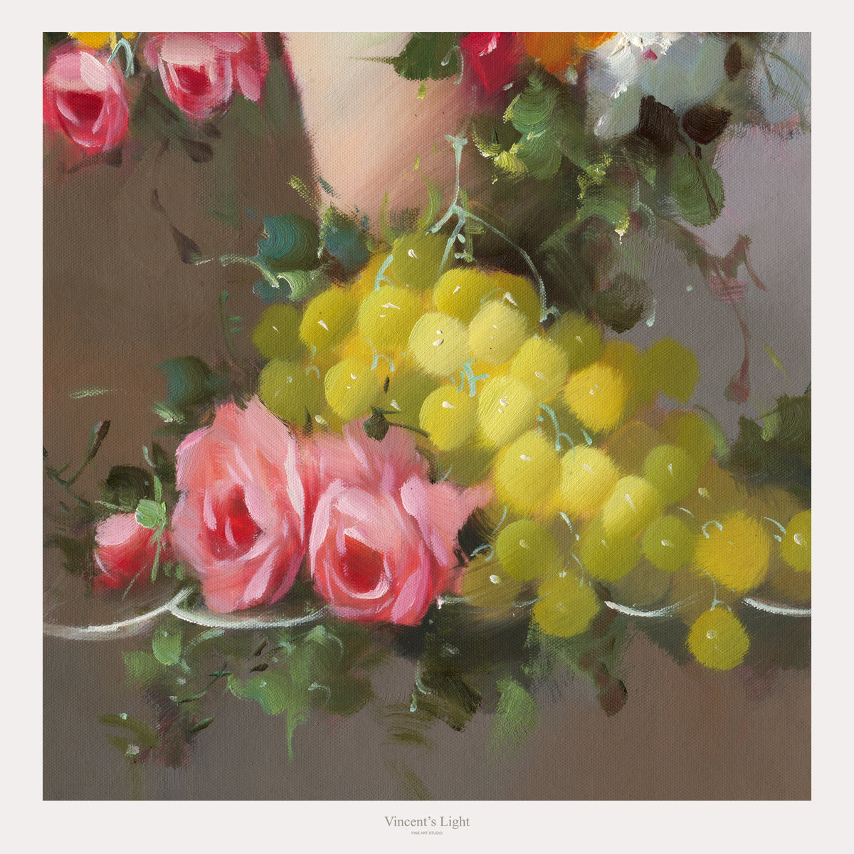 Gathered Grace III by Yingzhi Chen — close-up of the vase, flowers and still-life details