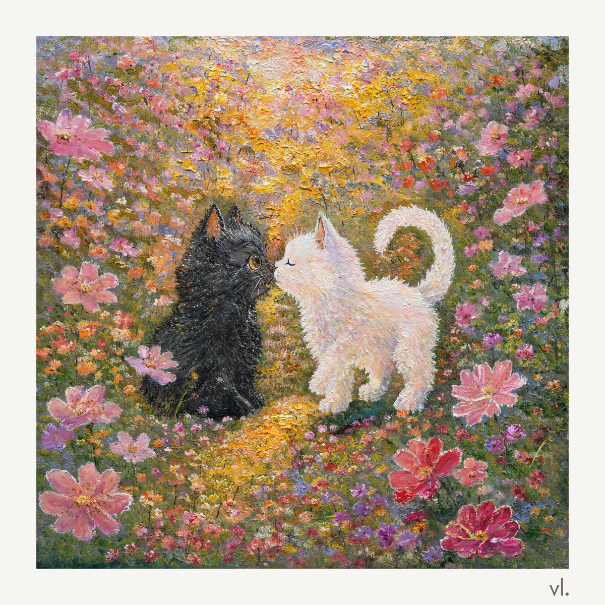 Little Nose Kiss by Zhongda Huang, original painting, full view