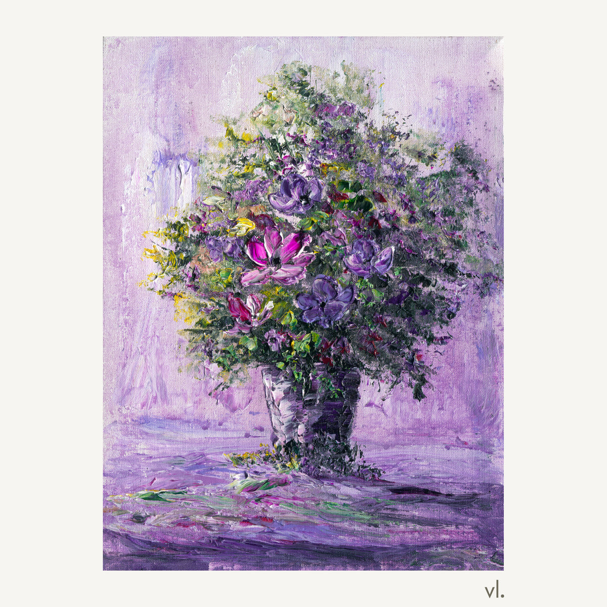 Purple Bouquet by Yingzhi Chen, original painting, full view