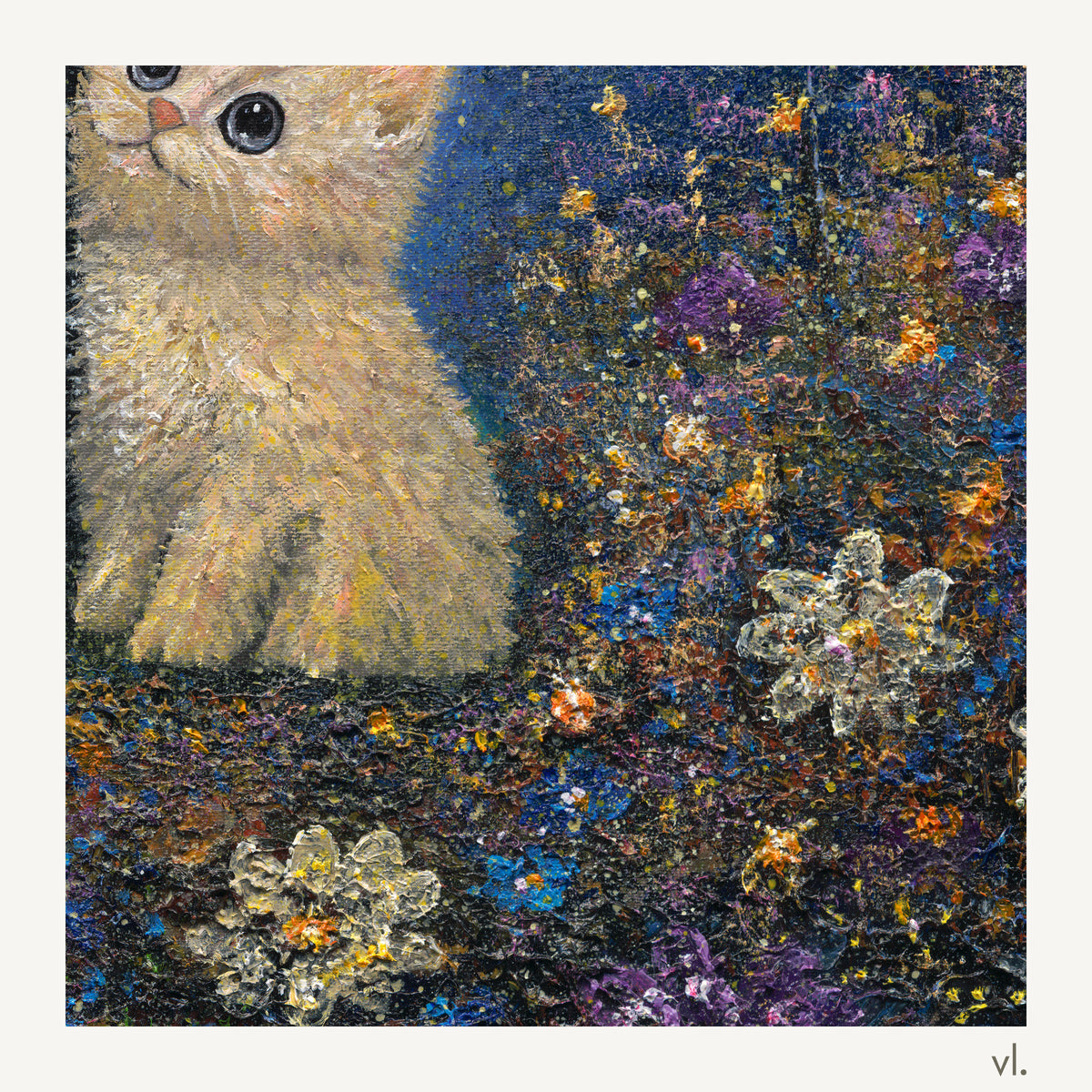 Detail of Starry Night by Zhongda Huang, showing the brushwork