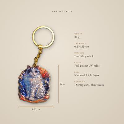 Keychain size 5 × 4.18 cm, 34 g, zinc alloy relief
