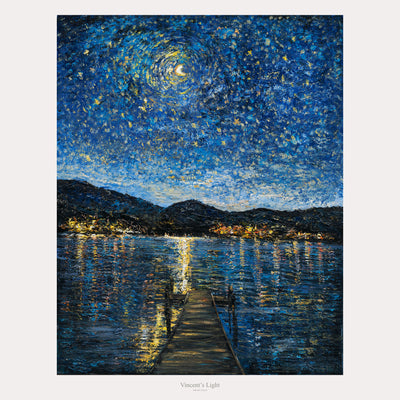 Le lac Okanagan au clair de lune
