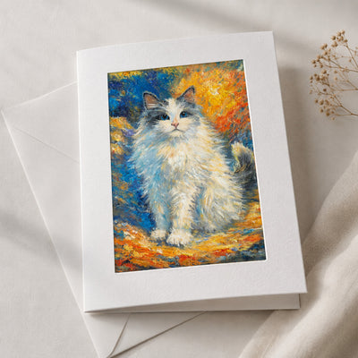 Bunbun art card in an acid-free 5×7 mat with envelope