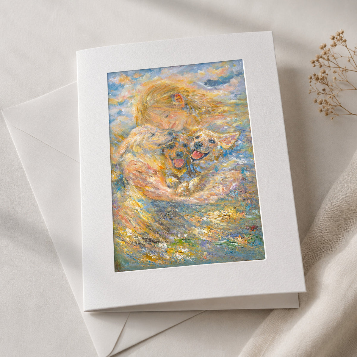 Held in Light art card in an acid-free 5×7 mat with envelope