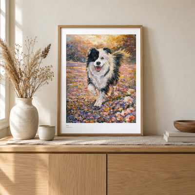 Jack studio print, 17 × 22 in, in a light oak frame on a sideboard (frame not included)