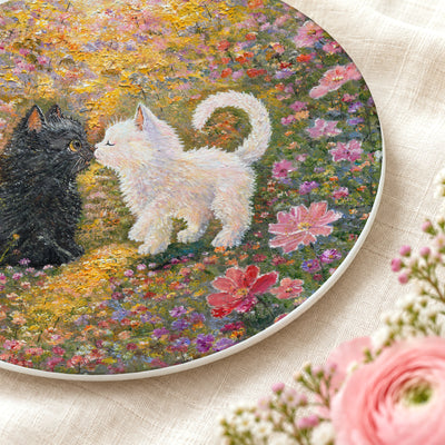 Close-up of the Little Nose Kiss 8-inch art plate, printed edge to edge