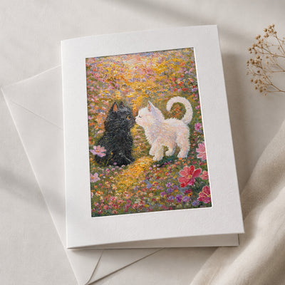 Little Nose Kiss art card in an acid-free 5×7 mat with envelope