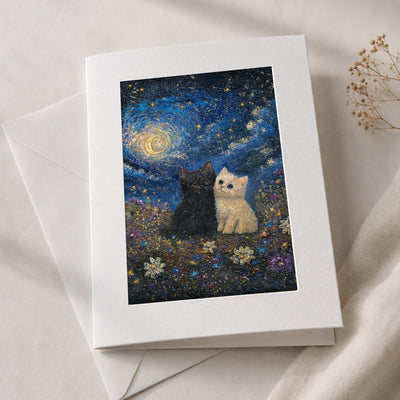 Starry Night art card in an acid-free 5×7 mat with envelope