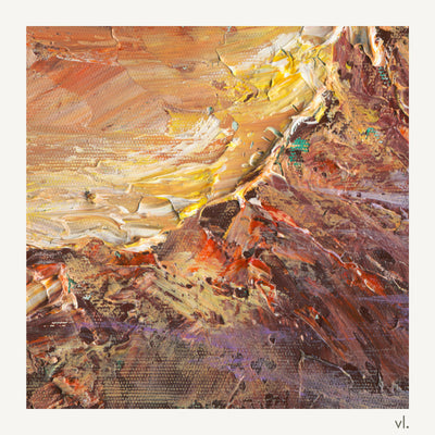 Detail of Afterglow Ridge by Yingzhi Chen, showing the brushwork