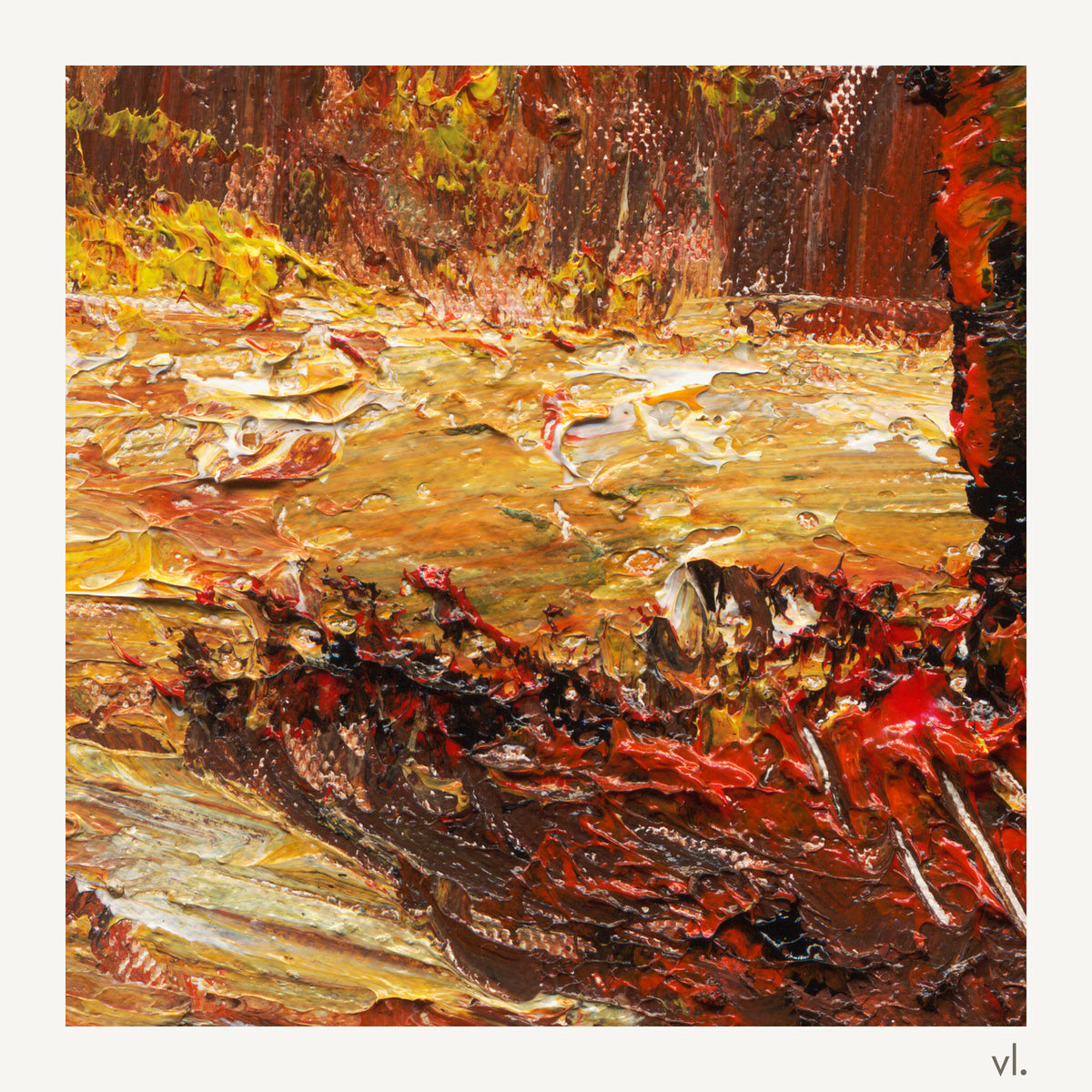 Detail of Autumn Ember by Yingzhi Chen, showing the brushwork