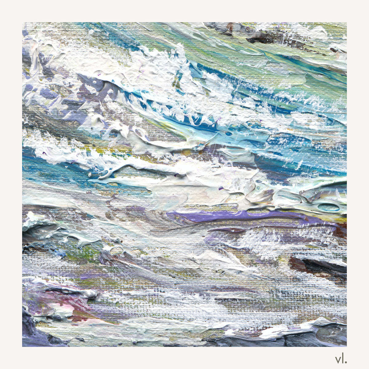 Detail of Breaking Waves by Yingzhi Chen, showing the brushwork