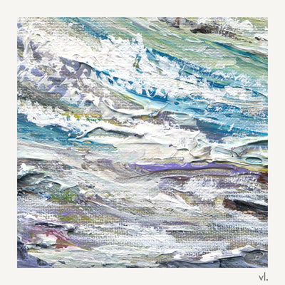Detail of Breaking Waves by Yingzhi Chen, showing the brushwork