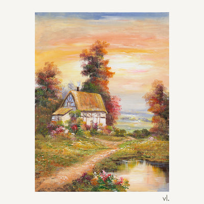 Cottage by the Water by Yingzhi Chen, original painting, full view