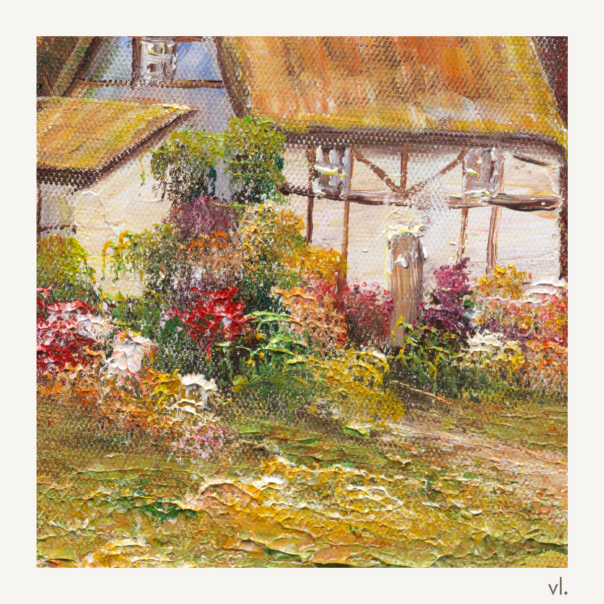Detail of Cottage by the Water by Yingzhi Chen, showing the brushwork