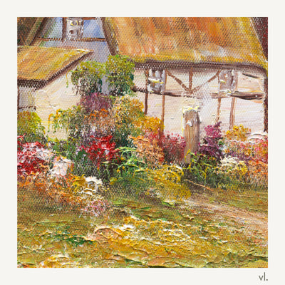 Detail of Cottage by the Water by Yingzhi Chen, showing the brushwork