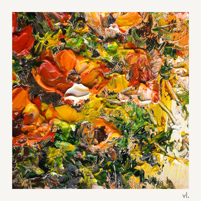 Detail of Ember Bouquet II by Yingzhi Chen, showing the brushwork