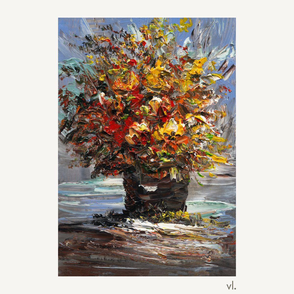 Ember Bouquet by Yingzhi Chen, original painting, full view