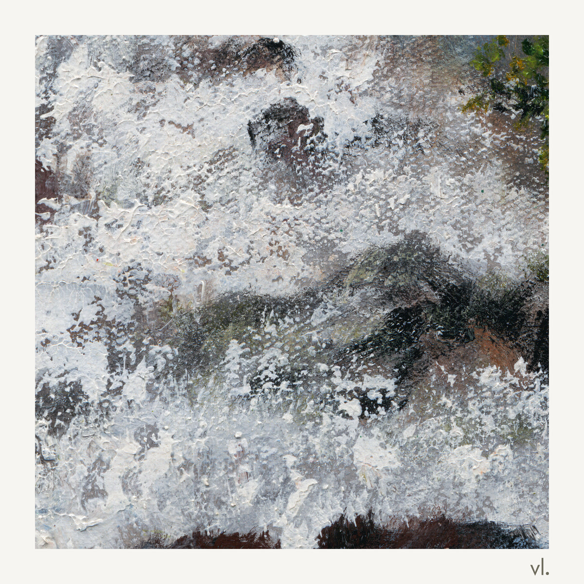 Detail of Falling Water by Yingzhi Chen, showing the brushwork