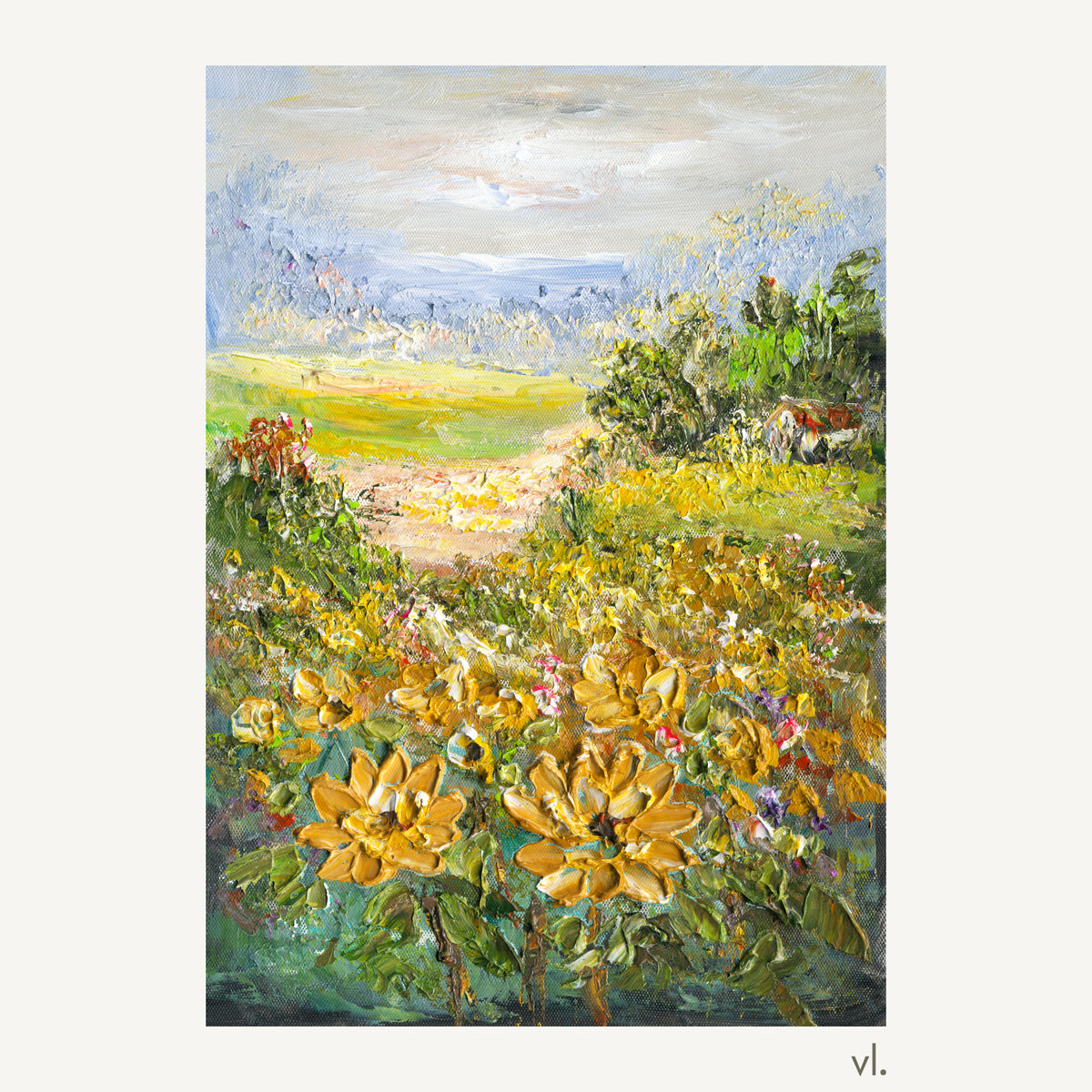 Golden Meadow by Yingzhi Chen, original painting, full view