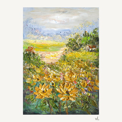 Golden Meadow by Yingzhi Chen, original painting, full view