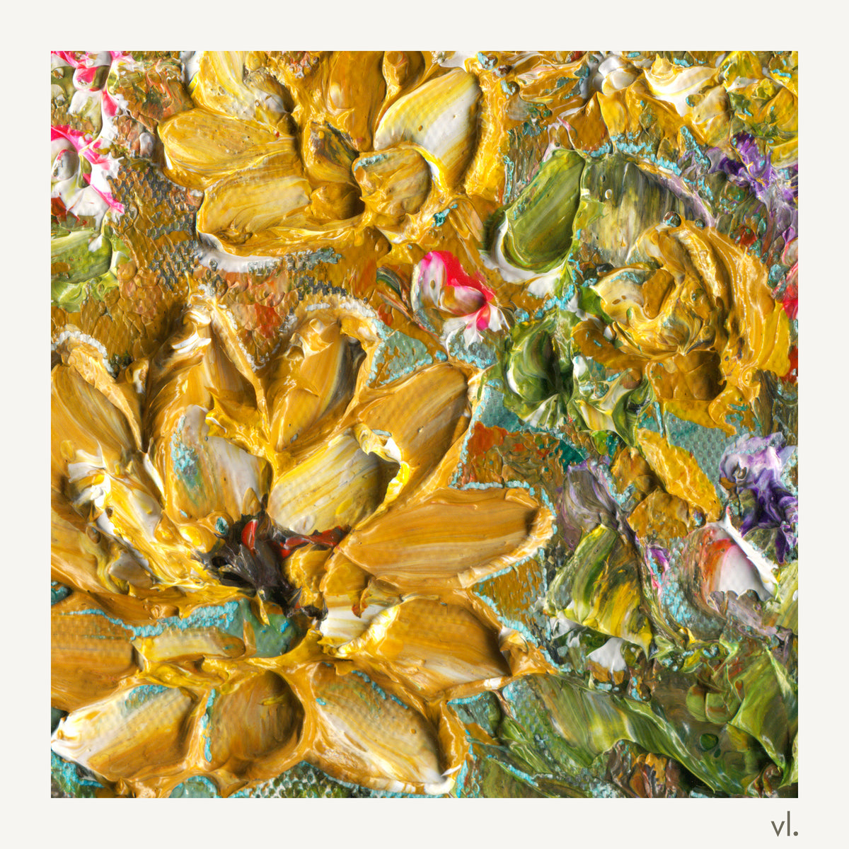 Detail of Golden Meadow by Yingzhi Chen, showing the brushwork