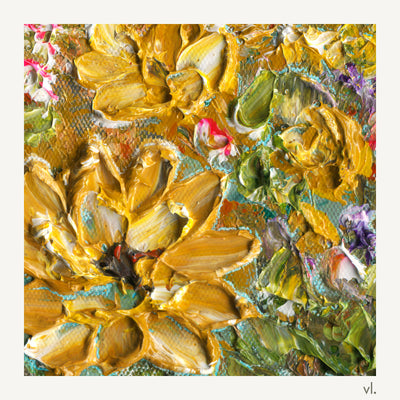 Detail of Golden Meadow by Yingzhi Chen, showing the brushwork