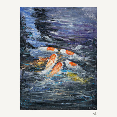 Koi Study by Yingzhi Chen, original painting, full view