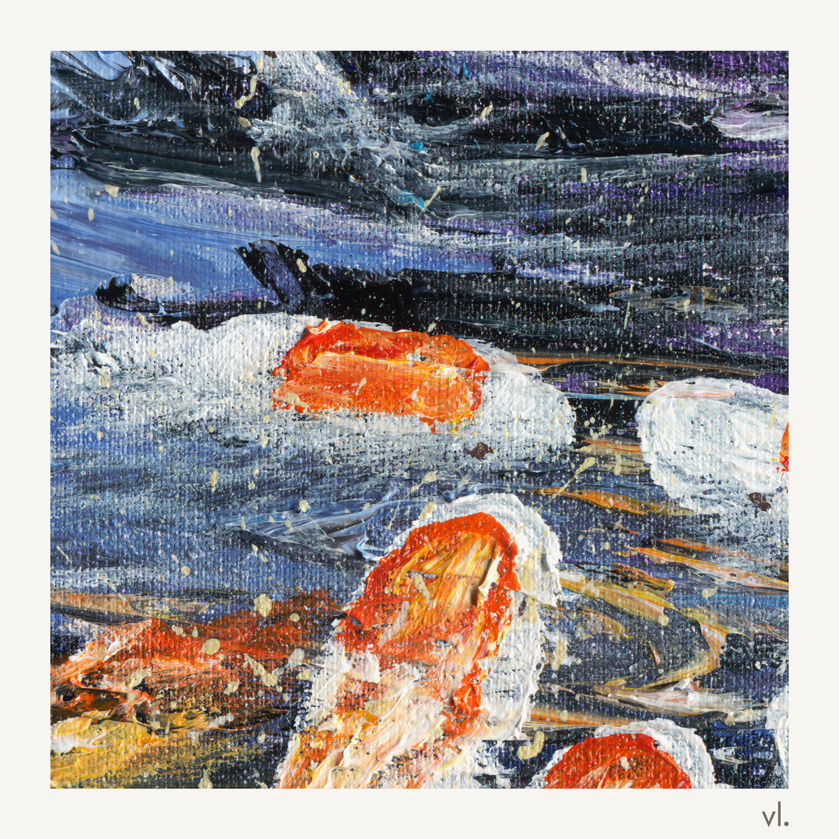 Detail of Koi Study by Yingzhi Chen, showing the brushwork