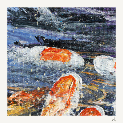 Detail of Koi Study by Yingzhi Chen, showing the brushwork