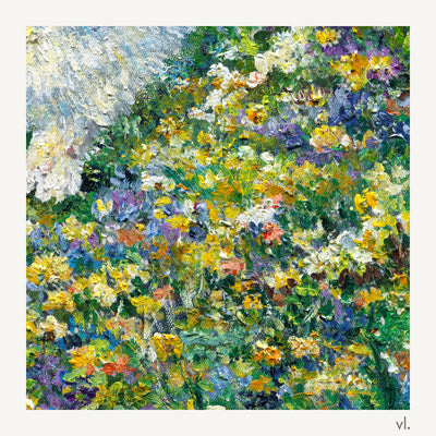 Detail of Little Hearts in the Meadow by Zhongda Huang, showing the brushwork