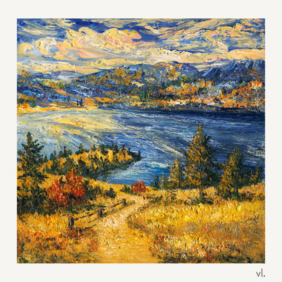 Okanagan Lake from the Heights by Zhongda Huang, original painting, full view