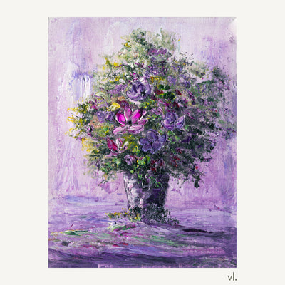 Purple Bouquet by Yingzhi Chen, original painting, full view