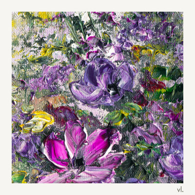 Detail of Purple Bouquet by Yingzhi Chen, showing the brushwork