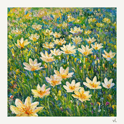 Rain Lilies by Zhongda Huang, original painting, full view