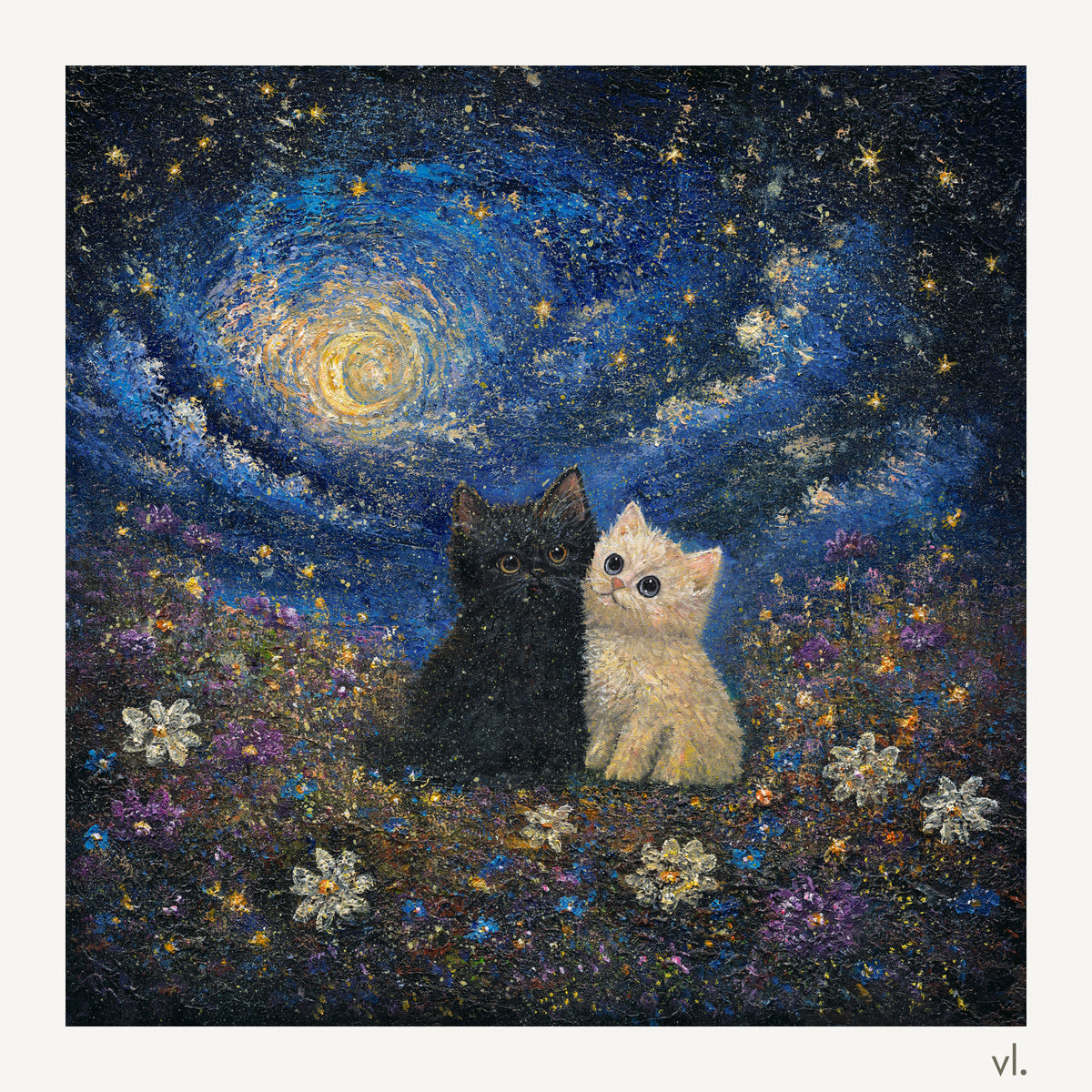 Starry Night by Zhongda Huang, original painting, full view