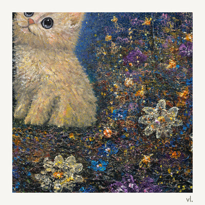 Detail of Starry Night by Zhongda Huang, showing the brushwork