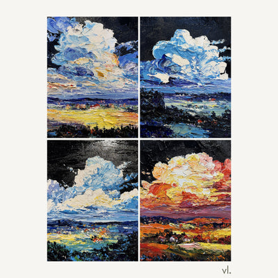 The Black Cloud Collection by Yingzhi Chen: all four paintings, The Black Cloud I, II, III and IV