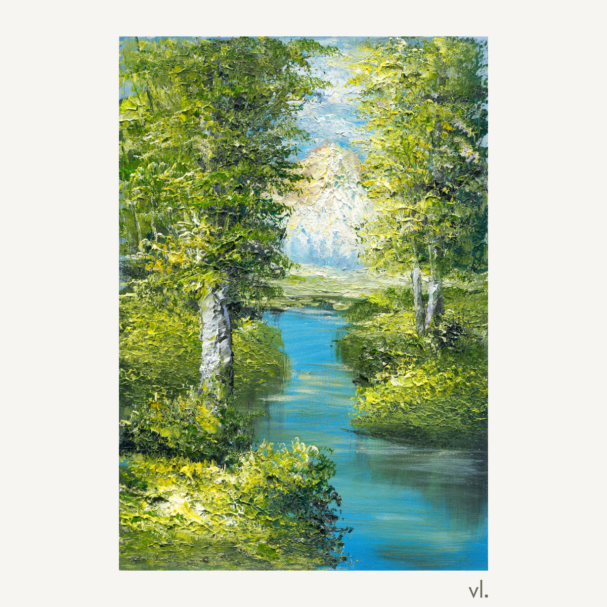 Water Between Trees by Yingzhi Chen, original painting, full view