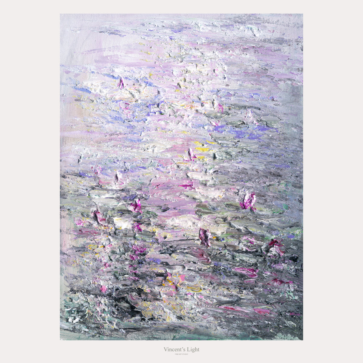 Water Lilies IX by Yingzhi Chen — complete original acrylic painting, 12 × 16 in