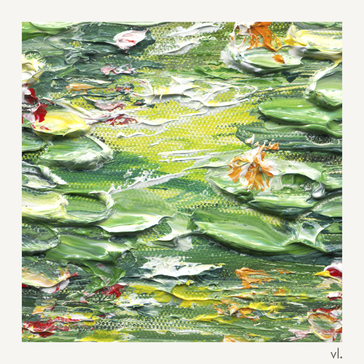 Detail of Water Lilies by Yingzhi Chen, showing the brushwork